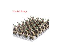 (D260) WW2 24pcs/Lot Military Soldiers Building Blocks Set Weapons Soviet US UK France Army Action Figures Bricks Toys Kids Gifts