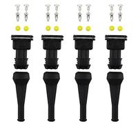 D2D 4pcs Fuel Injector Connector EV1 Waterproof 2 way Injector Wiring Connectors Plug Harness Kit Suit For Car