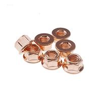 D2D Carbon Steel M8 Hex Flange Self Locking Nuts, 12 Pcs