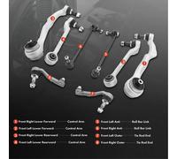 D2P Front Suspension Lower Wishbones Track Control Arms Links Kit Replacement | Compatible With 2011-2015 Bmw 1 Sports Hatch F20 Replaces 31126855741