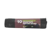 D2W Refuse Sack Drawtape 70L 100% Degradable, 74x86cm 10 Bags