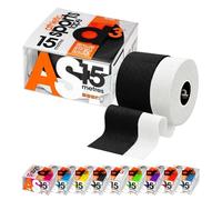 D3 Athletic Sports Tape Black/White Dual Roll Twin Pack 1.25cm & 2.5cm x 15m - Hand Tearable Zinc Oxide Strapping for Finger, Thumb, Wrist Joint Support - Boxing, BJJ, Jiu Jitsu, Climbing Grip Tape