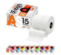 D3 Athletic Sports Tape White Dual Roll Twin Pack 1.25cm & 2.5cm x 15m - Hand Tearable Zinc Oxide Strapping for Finger, Thumb, Wrist Joint Support - Boxing, BJJ, Jiu Jitsu, Climbing Grip Tape