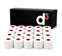 d3 Athletic Sports Tape X 5cm x 10m - 20 Rolls White Zinc Oxide Tape Strong Physio Strapping for Elbow, Shoulder & Knee Joint | Rugby, Football, Gym, Hockey & Weightlifting Support