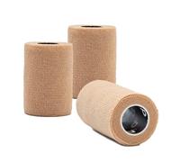 d3 Cohesive Bandage Beige 75mm x 5m (3 Rolls) Compression Football Sock Wrap Shinguard Ankle Strapping Sports Wrist Pet & Vet Wrap Joint Support