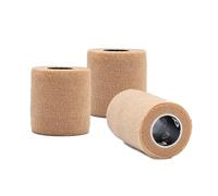 d3 Cohesive Bandage Compression Football Sock Tape Shinguard Wrap Beige (3 Rolls) 50mm x 5 metres Sports Wrist Ankle Injury Support Strapping Pet & Vet Wrap Cats, Dogs