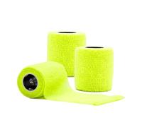 d3 Cohesive Bandage Compression Football Sock Tape Shinguard Wrap Neon Yellow (3 Rolls) 50mm x 5 metres Sports Wrist Ankle Injury Support Strapping Pet & Vet Wrap Cats, Dogs