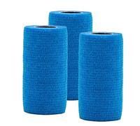 d3 Cohesive Bandage Compression Wrap Extra Wide Royal Blue 100mm x 5 metres (3 Rolls) Sports Physio Joint Injury Support Strapping Horses, Dogs Pet & Vet Leg Wrap