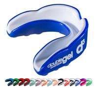 d3 Double Gel Mouthguard wth Case, Adults and Junior Gum Shield for Boxing, MMA, Contact Sports, Rugby, Martial Arts, Judo, Karate, Hockey (Royal Blue/White, Youth (Under 12))