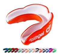 d3 Double Gel Mouthguard wth Case (Red/White, Adult (12+)) Gum Shield for Boxing, MMA, Contact Sports, Rugby, Martial Arts, Judo, Karate, Hockey