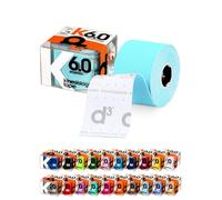 d3 K6.0 Kinesiology Tape 50mm x 6m Ice Blue - 1 Roll Uncut Latex-Free Hypoallergenic Kinetic Joint Muscle Sports Physio Medical Injury Support & Blister Prevention