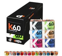 d3 K6.0 Kinesiology Tape - 50mm x 6m Latex-Free Hypoallergenic Ankle, Knee, Shoulder, Elbow Kinetic Physio Sports Medical Muscle Injury Strapping Support (Assorted Mixed, 6 Rolls)