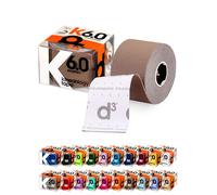 d3 K6.0 Kinesiology Tape 50mm x 6m Light Brown - 1 Roll Uncut Latex-Free Hypoallergenic Kinetic Joint Muscle Sports Physio Medical Injury Support & Blister Prevention