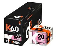 d3 K6.0 Kinesiology Tape 5cm x 6m Candy Floss - 6 Rolls Water Resistant Hypoallergenic Kinetic Tape for Knee Pain, Shoulder, Back & Muscle Support - Injury Recovery & Sports Tape Strapping