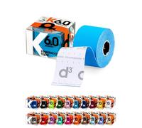 d3 K6.0 Kinesiology Tape 5cm x 6m Electric Blue - Water Resistant Hypoallergenic Kinetic Tape for Knee Pain, Shoulder, Back & Muscle Support - Injury Recovery & Sports Tape Strapping Uncut Roll