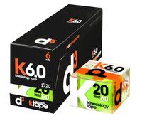 d3 K6.0 Kinesiology Tape 5cm x 6m Lime Green - 6 Rolls Water Resistant Hypoallergenic Kinetic Tape for Knee Pain, Shoulder, Back & Muscle Support - Injury Recovery & Sports Tape Strapping