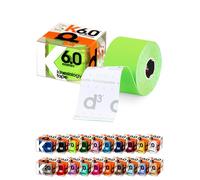 d3 K6.0 Kinesiology Tape 5cm x 6m Lime Green - Water Resistant Hypoallergenic Kinetic Tape for Knee Pain, Shoulder, Back & Muscle Support - Injury Recovery & Sports Tape Strapping Uncut Roll
