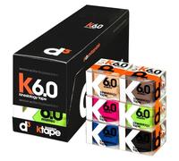 d3 K6.0 Kinesiology Tape 5cm x 6m Mixed A - 6 Rolls Water Resistant Hypoallergenic Kinetic Tape for Knee Pain, Shoulder, Back & Muscle Support - Injury Recovery & Sports Tape Strapping
