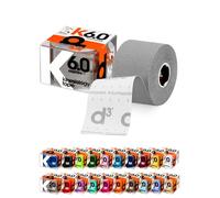 d3 K6.0 Kinesiology Tape 5cm x 6m Silver Grey - Water Resistant Hypoallergenic Kinetic Tape for Knee Pain, Shoulder, Back & Muscle Support - Injury Recovery & Sports Tape Strapping Uncut Roll