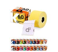 d3 K6.0 Kinesiology Tape 5cm x 6m Yellow - Water Resistant Hypoallergenic Kinetic Tape for Knee Pain, Shoulder, Back & Muscle Support - Injury Recovery & Sports Tape Strapping Uncut Roll
