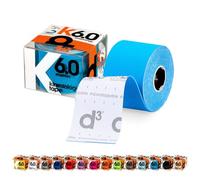 d3 K6.0 Kinesiology Tape Electric Blue 50mm x 6m (1 Roll) Latex-Free Hypoallergenic Ankle, Knee, Shoulder, Elbow Kinetic Physio Sports Medical Muscle Injury Strapping Support