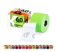 d3 K6.0 Kinesiology Tape Lime 50mm x 6m (1 Roll) Latex-Free Hypoallergenic Ankle, Knee, Shoulder, Elbow Kinetic Physio Sports Medical Muscle Injury Strapping Support