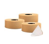d3 Tan Zinc Oxide Tape 2.5cm x 15m - 3 Rolls Rigid Strapping Tape for Sports Injuries & Blister Prevention - Strong Rayon Joint Support for Thumb, Wrist & Hand, Rugby, Football, Physio & Medical