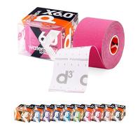 d3 X6.0 Waterproof Kinesiology Tape 5cm x 6m Pink - Sweatproof Hypoallergenic Kinetic Tape for Knee Pain, Shoulder, Back & Muscle Support - Injury Recovery & Sports Tape Strapping Uncut Roll