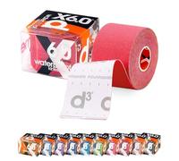d3 X6.0 Waterproof Kinesiology Tape 5cm x 6m Red - Sweatproof Hypoallergenic Kinetic Tape for Knee Pain, Shoulder, Back & Muscle Support - Injury Recovery & Sports Tape Strapping Uncut Roll