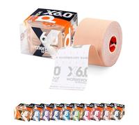d3 X6.0 Xtreme Waterproof Sweatproof Kinesiology Tape 50mm x 6m Beige - 1 Roll Uncut Latex-Free Kinetic Knee, Shoulder, Black Muscle & Joint Sports Physio Medical Injury Support