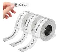 D30 Label Maker Tape, Compatible for D30 D10 Q30 Q31 Label Maker, Black on Transparrent Self-Adhesive Thermal Paper, 14 x 40 mm (0.55 x 1.57 Inch) 125 Tapes/Roll, 3-Roll