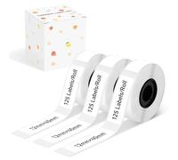 D30 Label Tape, for D30 D10 Q30 Q31Label Maker, Black on White Thermal Paper Self-Adhesive Label Maker Tape, 12 x 40 mm (0.47 x 1.57 Inch) 125 Tapes/Roll, 3-Roll