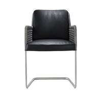 D43 cantilever chair Tecta Stainless steel - Leather black - TECTA D43 EDEL LSCH