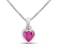 D4D Silver Diamond July Birth Crystal Necklace - D8588