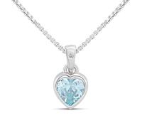 D4D Silver Diamond March Birth Crystal Pendant - D8584