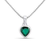 D4D Silver Diamond May Birth Crystal Necklace - D8586