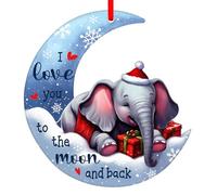 D4DREAM Elephant Christmas Ornaments for Christmas Tree Decoration Acrylic Elephant Hanging Ornaments for Kids Keepsake Gifts for Christmas New Year Party Supplies