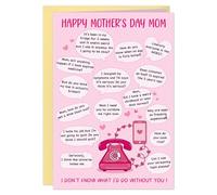 D4DREAM Funny Mothers Day Card for Mom - Happy Mother's Day Card Funny with 15+ Hilarious Conversations Sweet Unique Gift from Daughter Son (5.5"x8") with Envelope