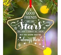 D4DREAM Good Friends are Like Stars Christmas Ornaments Best Friend Ornaments for Christmas Tree Decorations Gifts for Friends Female Women Girls Sisters