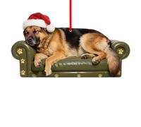 D4DREAM Sleepy German Shepherd Ornament - 3.9''x1.9'' Arcylic Dog Ornament for Christmas Tree Decorations Black German Shepherd Gifts for Women Men Dog Lovers (2D)