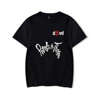 D4VD Petals to Thorns T-Shirt Women Men Casual Crewneck Short Sleeve Retro Tee Streetwear Rapper Merch (L,Black)