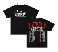 D4vd Withered 2025 World Tour Merch T-Shirt Crewneck Short Sleeve Cotton Tee Women Men Streetwear Tops (Black,M)