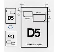 D5 A4 Double Integrated Labels - Address & Return Label Sheets for Ebay Selling Manager Pro - 90gsm Laser Paper, 100x45mm & 64x32mm, Inkjet/Laser Compatible, Fast Peel (1)