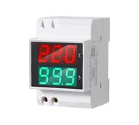 D52-2042VA AC Voltage and Current Meter with Dual Display, Rail Mounted, Measures 50-450V AC Voltage and 0.5-100A Current for Power Systems