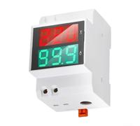 D52-2042VA DIN Rail Mounted AC Voltage and Current Meter, Dual Display Digital Ammeter Voltmeter with Clear LCD Readout