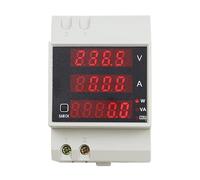 D52-2048 Din Rail LED Digital Voltmeter Ammeter Current Meter Active Power Factor AC80-300V Multifunction Meter 100A(80-300V Built-in CT)