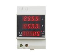 D52-2048 Din Rail LED Digital Voltmeter Ammeter Current Meter Active Power Factor AC80-300V Multifunction Meter 100A(200-450V Built-in CT)