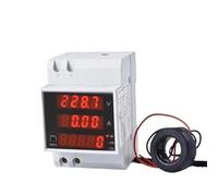 D52-2048 Din rail LED Volt current Meter Active Power Factor Energy Ammeter Voltmeter AC 80-300V 0-100.0A 200a(AC 200-450V,External CT)