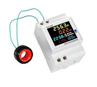 D52-2066 6 IN1 AC Monitor Voltage Current Power Factor KWH 110V 220V 380V Electric Frequency Meter 1Pcs(External CT,40-300V)