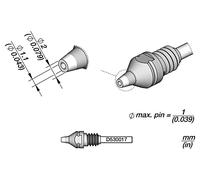 D530017 soldering tip: for desoldering devices 2x1.1mm JBC TOOLS